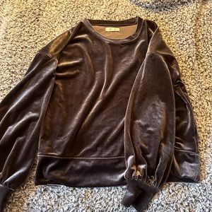 Madewell crewneck brown velvet women’s shirt size small